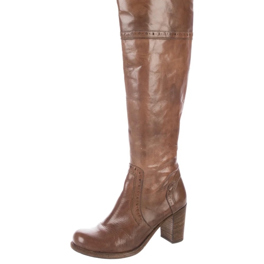 ALBERTO FERMANI LEATHER OVER THE KNEE BOOTS